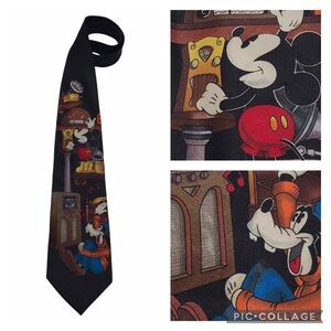 Vintage Disney Mickey Unlimited Mickey Mouse & Goofy Music Radio Necktie Tie